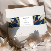 Elegante zwaan-thema bruiloft uitnodiging buik ban uitnodigingen wikkel