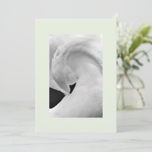 Elegante zwaan uitnodigingen 5x7 voor bruiloft etc (Staand voorkant)