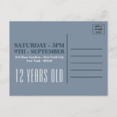 Elegante Zwaan, Verjaardagsuitnodiging Uitnodiging Briefkaart (Achterkant)