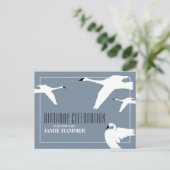 Elegante Zwaan, Verjaardagsuitnodiging Uitnodiging Briefkaart (Staand voorkant)