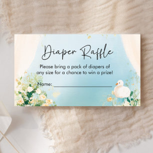 Elegante Zwanen Baby Shower Luier Raffle Informatiekaartje