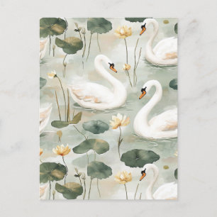 Elegante zwanen briefkaart