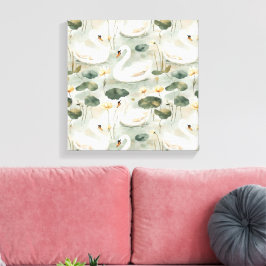 Elegante zwanen canvas afdruk