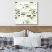 Elegante zwanen canvas afdruk (Insitu (Slaapkamer))