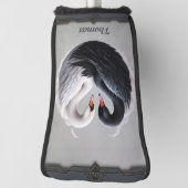 Elegante zwanen die samen een hart vormen. golfheadcover (Draai 90)