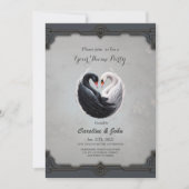 Elegante zwanen die samen een hart vormen. kaart (Voorkant)