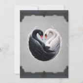 Elegante zwanen die samen een hart vormen. kaart (Achterkant)