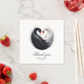 Elegante zwanen die samen een hart vormen. servet (Insitu)