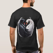 Elegante zwanen die samen een hart vormen. t-shirt (Achterkant)