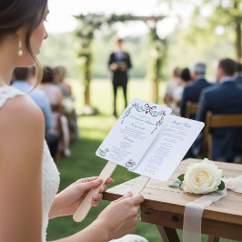 Elegante Zwanen Huwelijksceremonie Programma Waaie Handwaaier