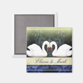 Elegante zwanen in liefde magneet (Voorkant / Achterkant)