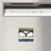 Elegante zwanen in liefde magneet (Insitu (Vaatwasser))