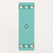Elegante zwanen & monogram op teal yogamat (Voorkant)