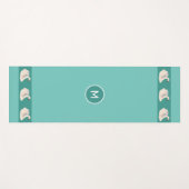 Elegante zwanen & monogram op teal yogamat (Voorkant (horizontaal))