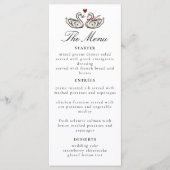Elegante zwanen romantische liefdesscript dinermen menu (Voorkant)