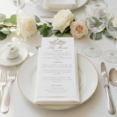 Elegante zwanen romantische liefdesscript dinermen menu