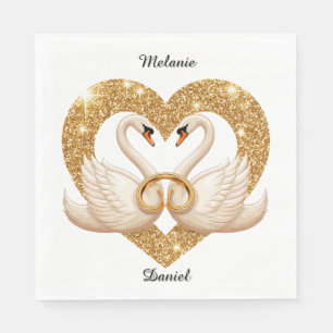 Elegante Zwanen Romantische Trouwtafel Servet