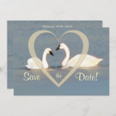 Elegante zwanen Save the Date-aankondiging Save The Date (Voorkant / Achterkant)