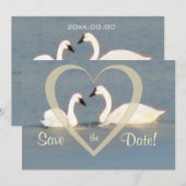 Elegante zwanen Save the Date-uitnodiging Date (Voorkant / Achterkant)
