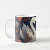 Elegante zwanen van  bloempatronen koffiemok (Links)