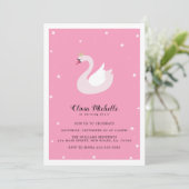 Elegante Zwanen Verjaardagsuitnodigingen Kaart (Staand voorkant)