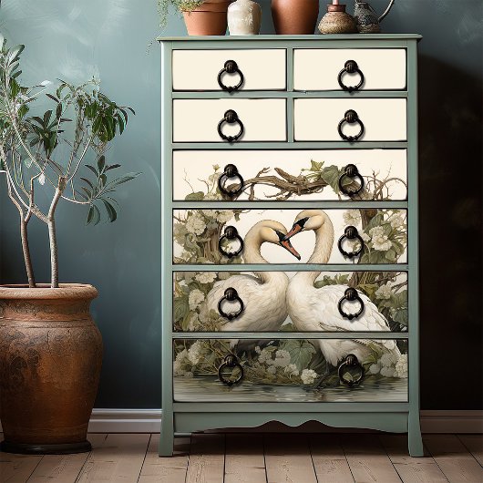 Elegante zwanen  Victoriaans Boho Tissuepapier