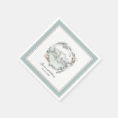 Elegante Zwanen Waterverf Bloemen Bruiloft Servet (Hoek)