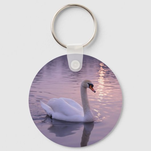 Elegante Zwanenzonsondergang Sleutelhanger (Voorkant)