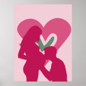 Elegante zwangere vrouw silhouet kinderkamer muurk poster (Voorkant)