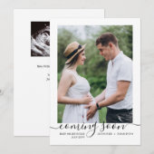 Elegante zwangerschapsaankondiging eenvoudig feestdagenkaart (Voorkant / Achterkant)