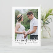 Elegante zwangerschapsaankondiging eenvoudig feestdagenkaart (Staand voorkant)