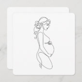 Elegante zwangerschapslijn kunst minimalistisch kaart (Voorkant / Achterkant)