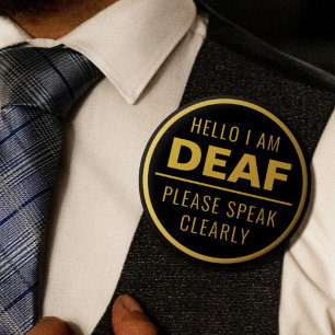 Elegante Zwarde Goud Spreek Duidelijk Dove Ronde Button 5,7 Cm