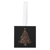 Elegante zwart bruine koperen kerstboom kubus ornament (Voorkant)