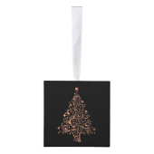 Elegante zwart bruine koperen kerstboom kubus ornament (Rechts)
