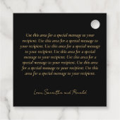 Elegante zwart en faux goud kalligrafie Dank u Bedankjes Labels (Achterkant)