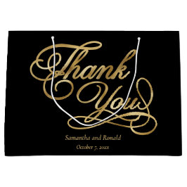 Elegante zwart en faux goud kalligrafie Dank u Groot Cadeauzakje