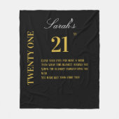 Elegante zwart en goud 60 21e verjaardag wensen fleece deken (Voorkant)