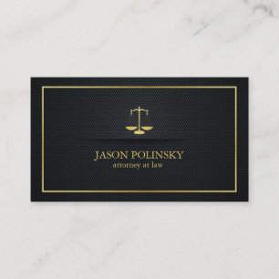 Elegante zwart en goud advocaat bij de wet visitekaartje