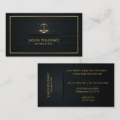 Elegante zwart en goud advocaat bij de wet visitekaartje (Voorkant / Achterkant)