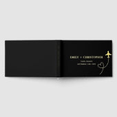 Elegante zwart en goud bestemming bruiloft gastenboek (Volledig)