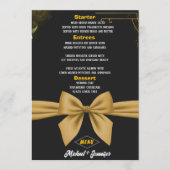 Elegante zwart en goud boog aanpasbare bruiloft menu (Voorkant)