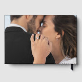 Elegante zwart en goud Chinoiserie Crest bruiloft Gastenboek (Achterkant)