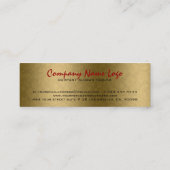 Elegante zwart en goud damast en strepen 2 mini visitekaartje (Achterkant)