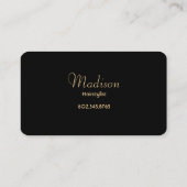 Elegante zwart en goud Gatsby Hair Stylist Visitekaartje (Achterkant)