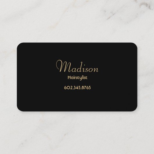 Elegante zwart en goud Gatsby Hair Stylist Visitekaartje (Achterkant)