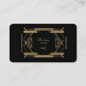 Elegante zwart en goud Gatsby Hair Stylist Visitekaartje (Voorkant)