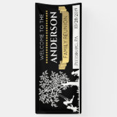 Elegante zwart en goud gepersonaliseerde familiere spandoek (Verticaal)