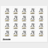 Elegante zwart en goud gepersonaliseerde familiere vierkante sticker (Vel)
