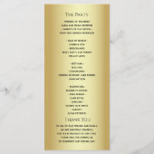 Elegante zwart en goud glitter huwelijksceremonie programmakaart (Achterkant)